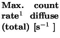 $\textstyle \parbox{2.5cm}{{\bf Max. count rate$^1$\space diffuse
(total) [s$^{-1}$ ]}}$