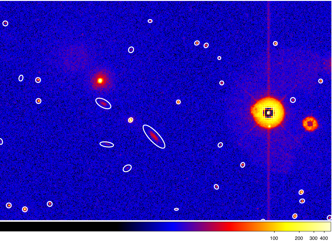 Source detection overlayed upon the XMM-OM example field